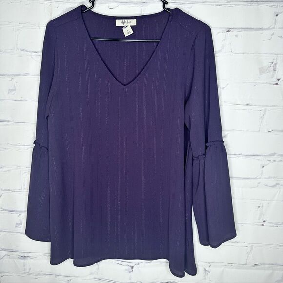 Style & Co small or medium purple sparkly top - Picture 1 of 8